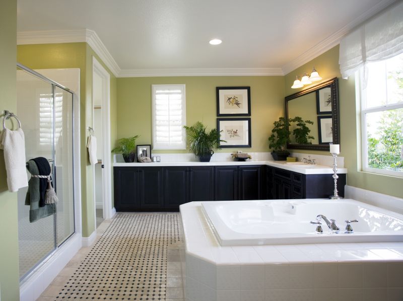 Bathroom with Bold Tile Accent Wall